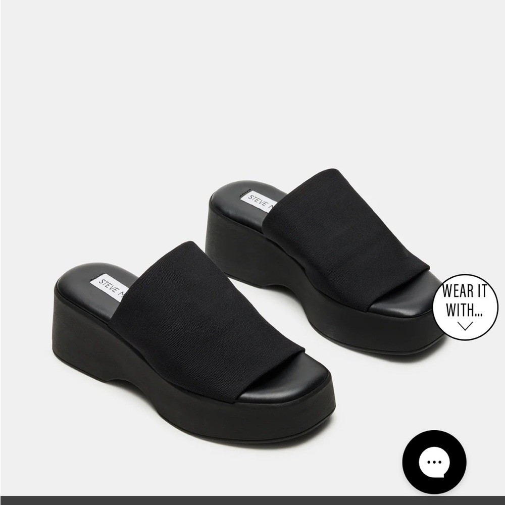 Steve Madden Slinky Black Platform Mules